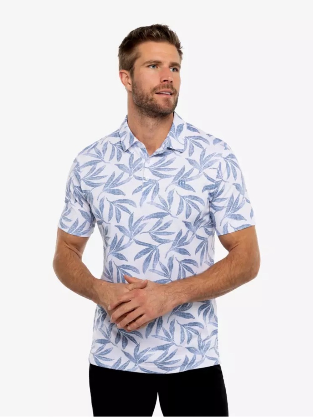 Travis Matthew Gulf Of Mexico Golf Polo Floral Leaf Print Size 3XL NWT